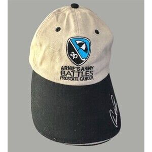Arnie’s Army Battles Prostate Cancer Arnold Palmer Beige Adjustable Golf Hat Cap